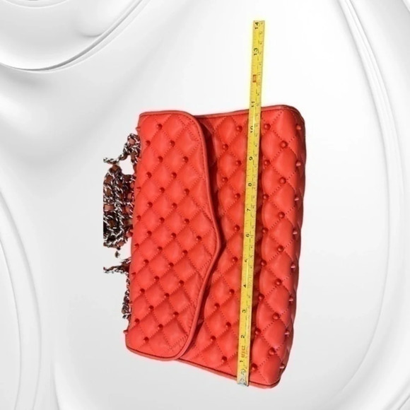 Rebecca MINKOFF coral studded quilted cross body purse EXCELLENT condition - Picture 14 of 16